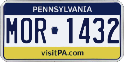 PA license plate MOR1432