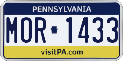 PA license plate MOR1433
