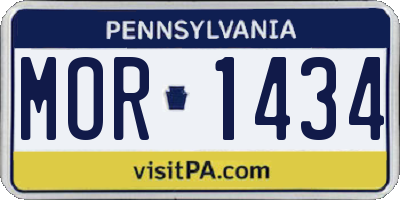 PA license plate MOR1434