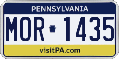 PA license plate MOR1435