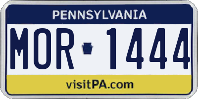 PA license plate MOR1444