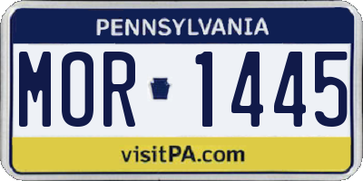 PA license plate MOR1445