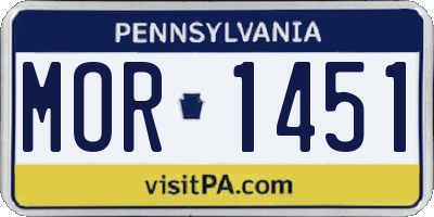 PA license plate MOR1451