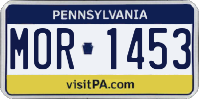PA license plate MOR1453