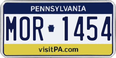 PA license plate MOR1454