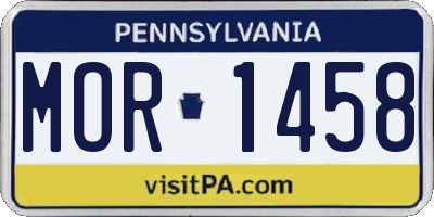 PA license plate MOR1458
