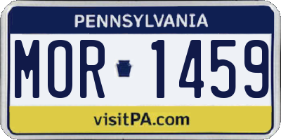 PA license plate MOR1459