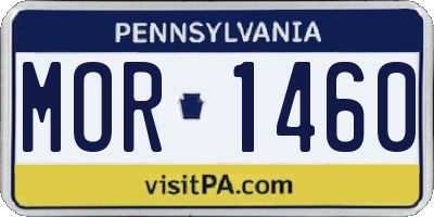 PA license plate MOR1460