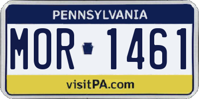 PA license plate MOR1461