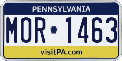 PA license plate MOR1463