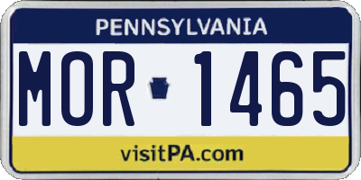 PA license plate MOR1465