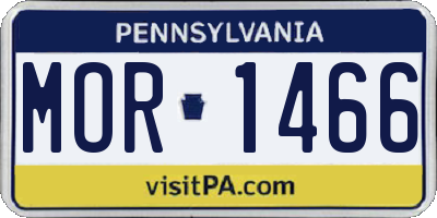 PA license plate MOR1466