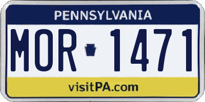 PA license plate MOR1471