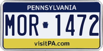 PA license plate MOR1472