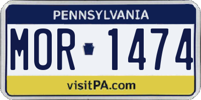 PA license plate MOR1474