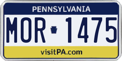 PA license plate MOR1475