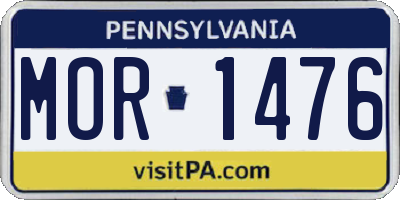 PA license plate MOR1476