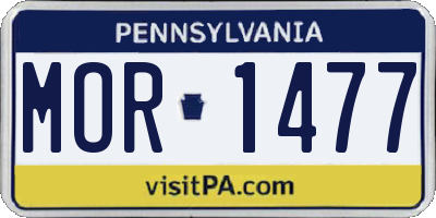 PA license plate MOR1477