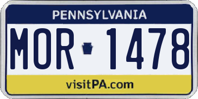 PA license plate MOR1478