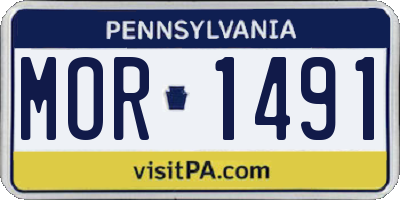 PA license plate MOR1491
