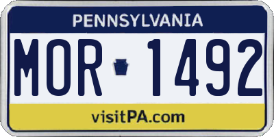 PA license plate MOR1492