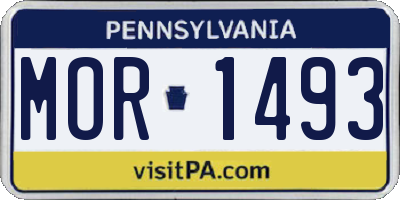 PA license plate MOR1493