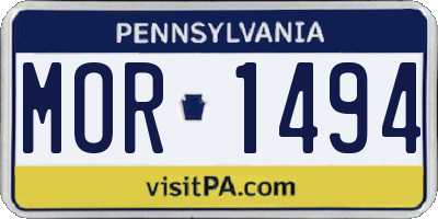 PA license plate MOR1494