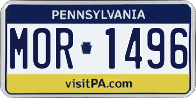 PA license plate MOR1496