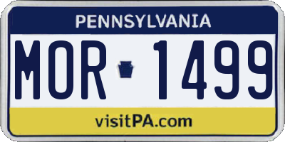 PA license plate MOR1499