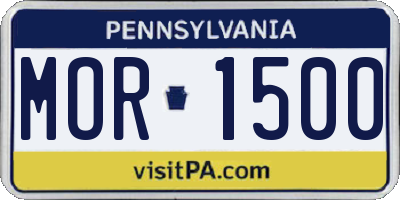 PA license plate MOR1500
