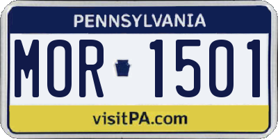PA license plate MOR1501
