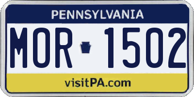 PA license plate MOR1502