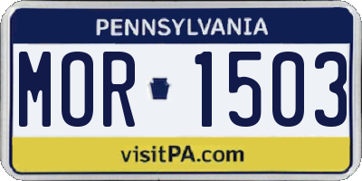 PA license plate MOR1503
