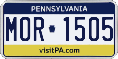 PA license plate MOR1505