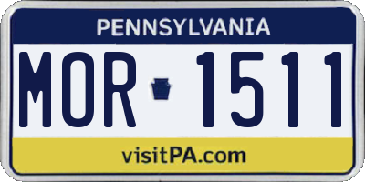 PA license plate MOR1511
