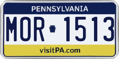 PA license plate MOR1513