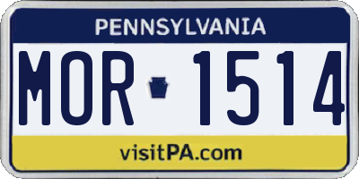 PA license plate MOR1514