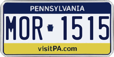 PA license plate MOR1515