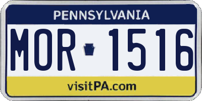 PA license plate MOR1516