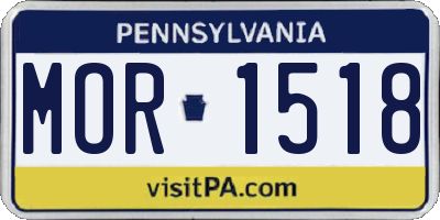 PA license plate MOR1518