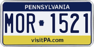PA license plate MOR1521