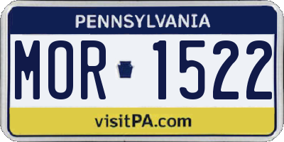 PA license plate MOR1522