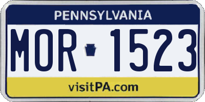 PA license plate MOR1523