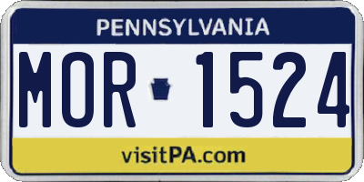 PA license plate MOR1524