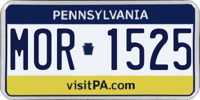 PA license plate MOR1525