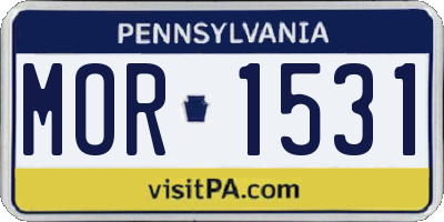 PA license plate MOR1531