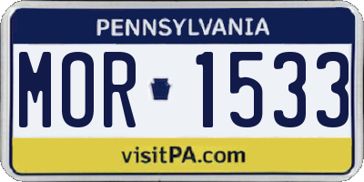 PA license plate MOR1533