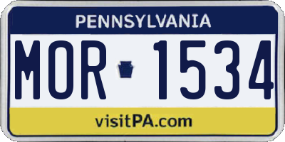 PA license plate MOR1534