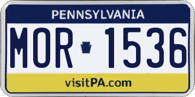 PA license plate MOR1536