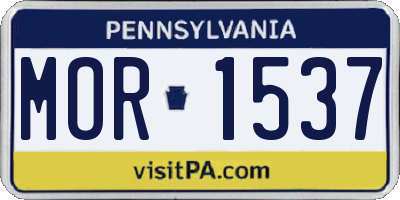 PA license plate MOR1537